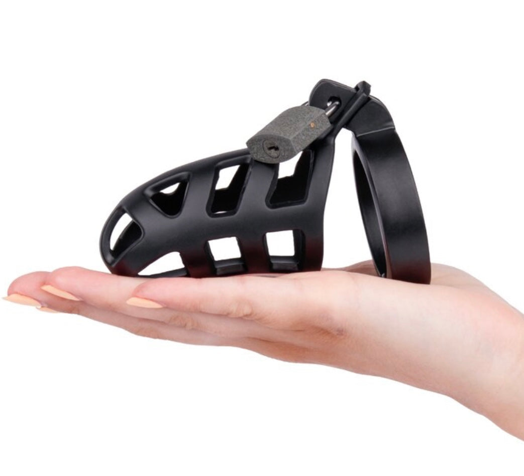 Black Matte Stainless Steel Chastity Cage