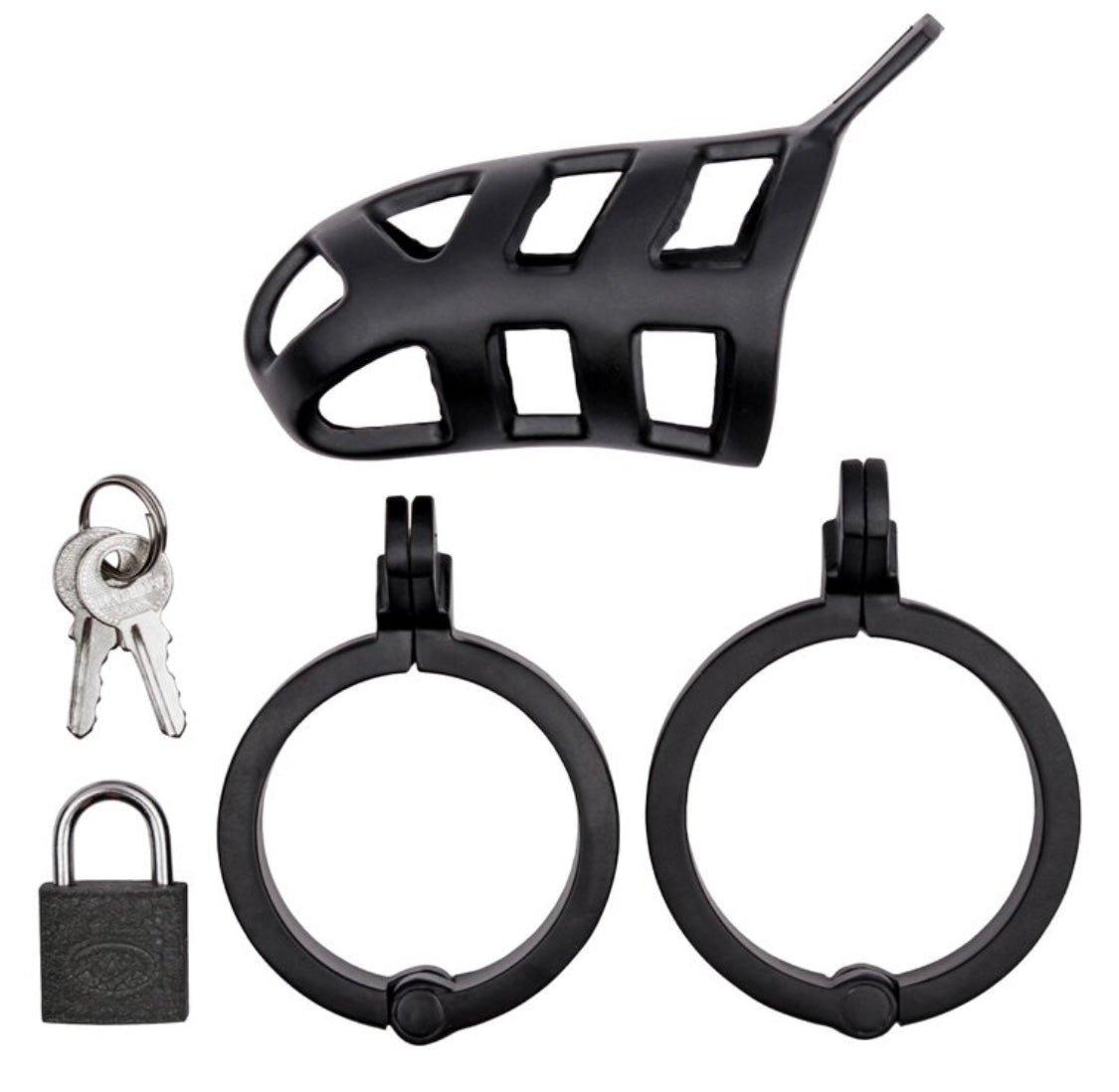Black Matte Stainless Steel Chastity Cage