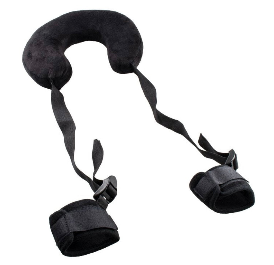 Black Velvet Cushioned Sex Sling with Ankle Cuffs